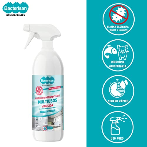 Bacterisan Germosan No Bp3 750Ml | Desinfectante Multiusos Triple Acción| Elimina El 99,95 De Virus, Gérmenes Y Bacterias De Todo Tipo De Objetos Superficies Y Textiles | Bacterisan 750 ml