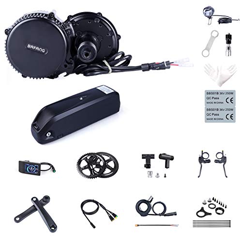 BAFANG Ebike BBS02B 48V 750W Kit de Conversión de Bicicleta de montaña con Motor Central Bicicleta con Batería de 48V 11.6/13/17.5/18Ah Hailong, Batería Yingwu 20Ah, 15Ah/17,5Ah Portaequipajes Batería