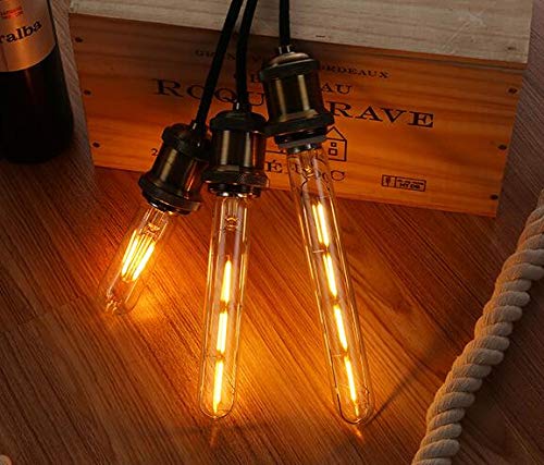 BAISHICHENG 2 Paquetes T30 Bombilla LED Tubular E27,Edison Retro Vintage Bombillas Decorativas 4W(Reemplazo de Bombilla Halógena de 40W)Bombillas LED de Filamento T30 Blanco Cálido 2700K (225 mm)