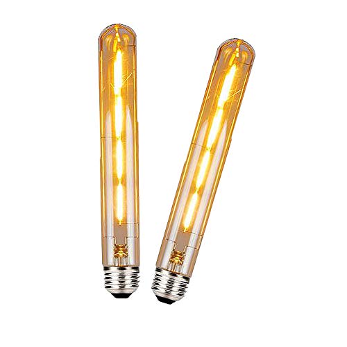 BAISHICHENG 2 Paquetes T30 Bombilla LED Tubular E27,Edison Retro Vintage Bombillas Decorativas 4W(Reemplazo de Bombilla Halógena de 40W)Bombillas LED de Filamento T30 Blanco Cálido 2700K (225 mm)