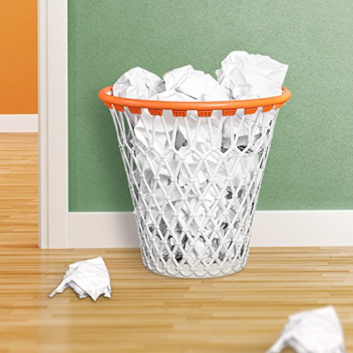 Balvi - Basket Papelera. con diseño Divertido de Canasta de Baloncesto. Color Blanco. Fabricado en pl