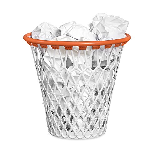 Balvi - Basket Papelera. con diseño Divertido de Canasta de Baloncesto. Color Blanco. Fabricado en pl