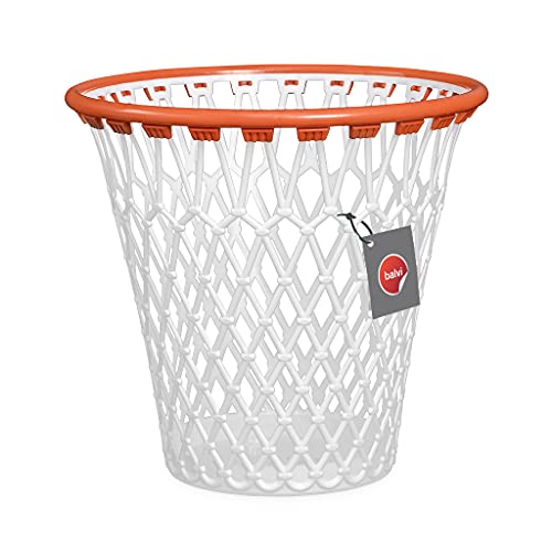 Balvi - Basket Papelera. con diseño Divertido de Canasta de Baloncesto. Color Blanco. Fabricado en pl