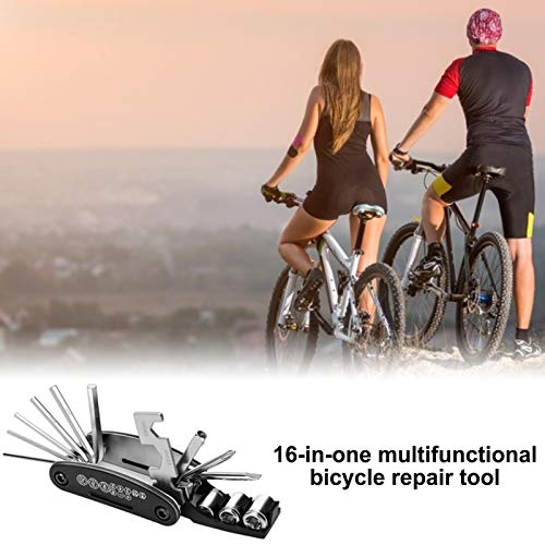 Banana herramienta de reparación de bicicleta, bolsa de sillín de bicicleta multifunción 16 en 1 con kit de reparación para bicicleta de montaña, bicicleta de carretera y uso doméstico o profesional.