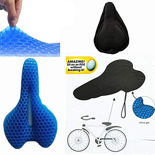 Banane - Funda de sillín para bicicleta, cojín de gel de deporte de bicicleta, más cómoda, con funda antideslizante, se utiliza para los deportes de carretera, cojín de asiento fijo giratorio