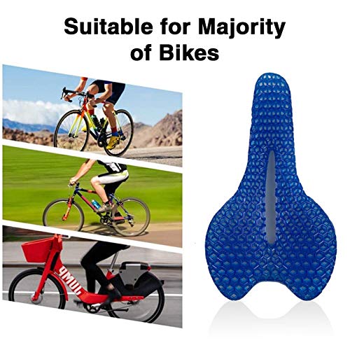 Banane - Funda de sillín para bicicleta, cojín de gel de deporte de bicicleta, más cómoda, con funda antideslizante, se utiliza para los deportes de carretera, cojín de asiento fijo giratorio