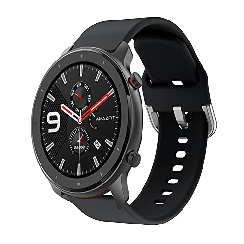 Banda Pulsera 22mm Correa Compatible Con Amazfit GTR 47mm con Amazfit GTR 2 GTR 2e Pulsera Silicona Reemplazar Suave Plastico Para Smartwatch (Nergo)