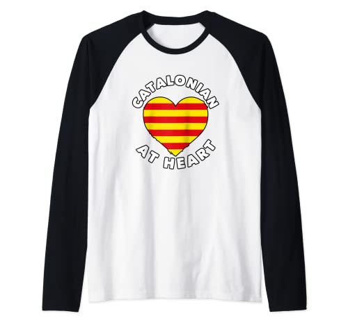 Bandera Catalunya Orgullo Catalán Catalonian At Heart Camiseta Manga Raglan
