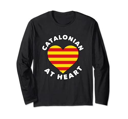 Bandera Catalunya Orgullo Catalán Catalonian At Heart Manga Larga