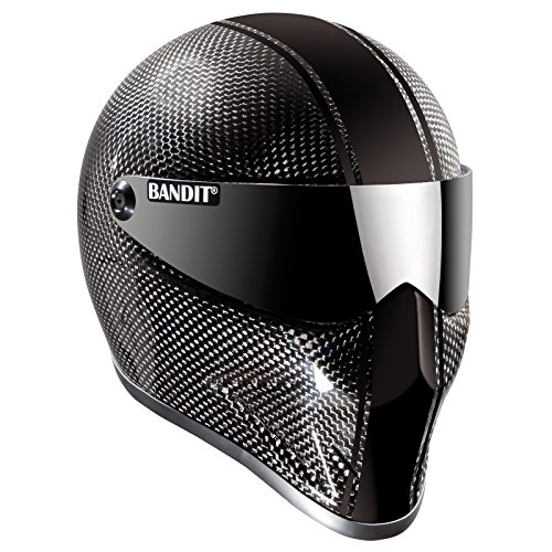 Bandit - - casco carbono cristal - nueva motocicleta para Streetfighter, Mad Max Negro gris oscuro Talla:L(59-60 cm)