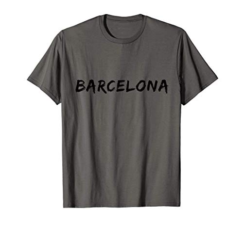 Barcelona Negro Vintage Font Hombres Y Mujeres Camiseta