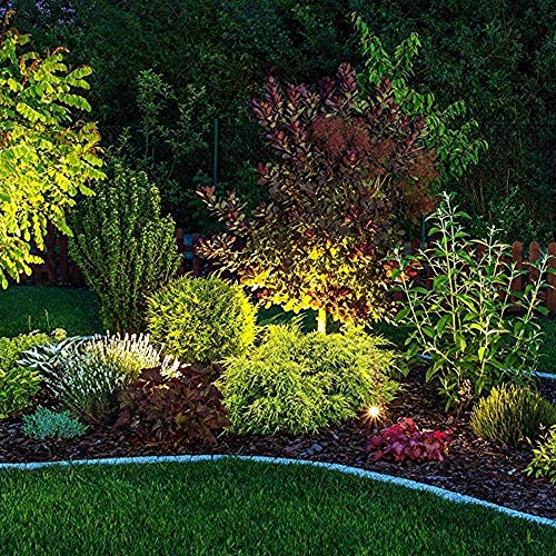 BarcelonaLED Pack 2 Focos Proyectores LED con Estaca Exterior para Jardín, Terraza, Patio, Césped Impermeables IP65 3W 220V Blanco Neutro 4000ºk con Dos Cristales Tintados con Enchufe y Pincho