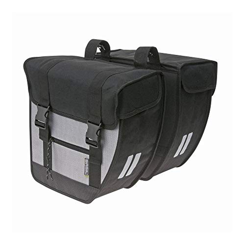 Basil Tour Alforjas, Color Negro/Plata, tamaño 32 x 12 x 32 cm, 26 Liter, Volumen Liters 26.0