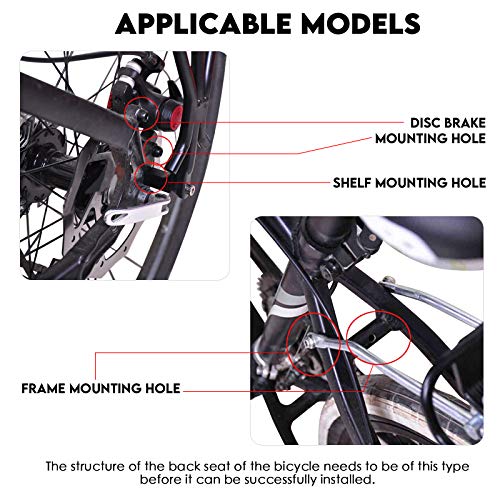 Bastidor Trasero Bicicleta 25 Kg Carga Diseño Soporte 3 Puntos Bastidor Bicicleta para Freno Disco V-Brake 24 26 28 Pulgadas Bicicleta