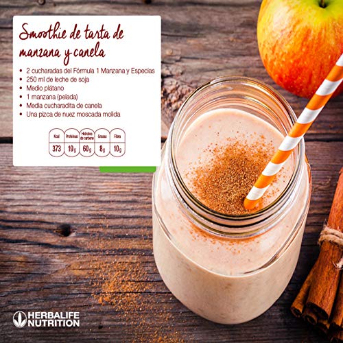 Batido Fórmula 1 Herbalife sustitutivo de comidas bajo en calorías. Rico en proteínas, vitaminas y minerales. Efecto saciante. Sabor Manzana y especias 550 g