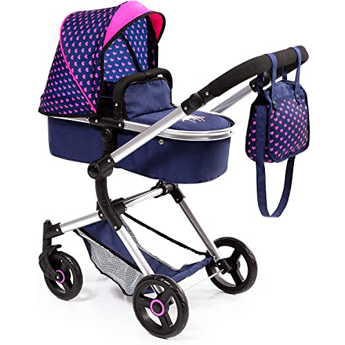 Bayer Design 18454Aa Cochecito de Muñecas "Neo Vario" Combolso Cambiador, Convertible, Plegable, Azul / Rosa