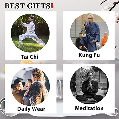 BBLAC 2KEY Artes Marciales Ropa | Unisex Uniforme para Tai Chi y Kung Fu | Tradicional Chino Ropa Está Hecho Leche Seda | Traje Ligero para Meditación y Qigong (A, M)