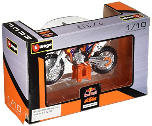 Bburago-d Red Bull KTM 450 SX-F (2014) en Escala 1:18 (18-51072), Color Mixto