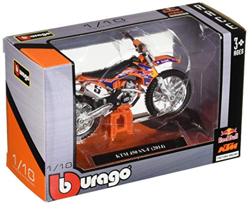 Bburago-d Red Bull KTM 450 SX-F (2014) en Escala 1:18 (18-51072), Color Mixto