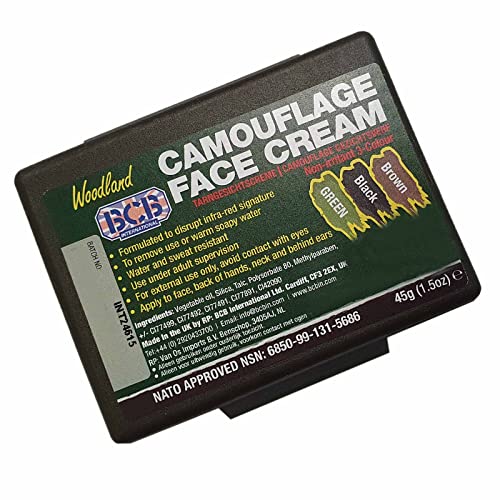 BCB International Maquillaje camuflaje crema 3 colores negro oliva marrón OTAN aprobado camaleón camuflaje supervivencia militar militar