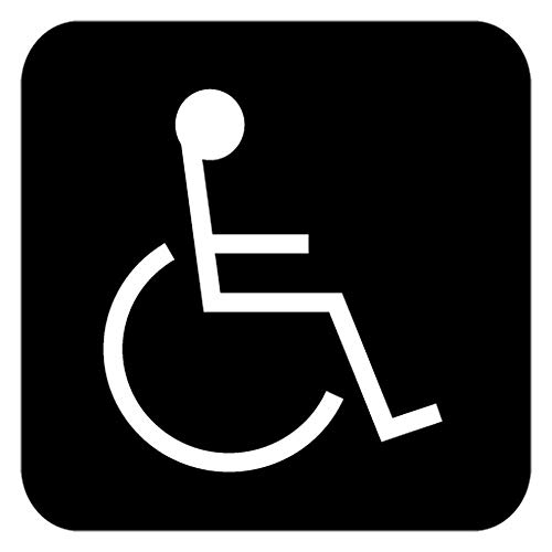 BCTS Señal de advertencia de metal para silla de ruedas con símbolo de accesibilidad para silla de ruedas (30,5 x 30,5 cm)