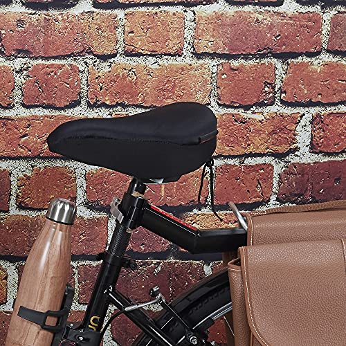 Be Mix VL0023 Funda de sillín de Gel Universal para Bicicleta de Ocio, Viaje, Accesorio para el Deporte, Unisex Adulto, Negro, 18.00 x 2.5 x 27.50 cm