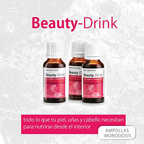 Beauty-Drink - Bebida para la belleza desde el interior con colágeno, péptidos de colágeno (VERISOL®), ácido hialurónico, vitaminas, biotina, cobre y zinc - 30 Frascos, para un mes