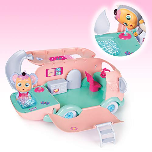 BEBÉS LLORONES LÁGRIMAS MÁGICAS La Caravana de Koali | Autocaravana rosa con Jacuzzi y Burbujas y la mini muñeca Koali - Juguete para niñas y niños + 3 Años
