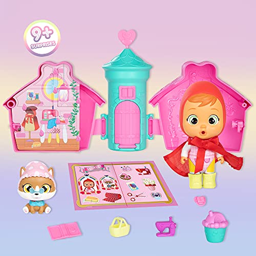 BEBÉS LLORONES LÁGRIMAS MÁGICAS Storyland Casa de Cuentos | Mini Castillo y su Torre con 1 muñeca Sorpresa y su Mascota que Llora de verdad, con Ropa y Accesorios - Juguete para niñas y niños +3 Años