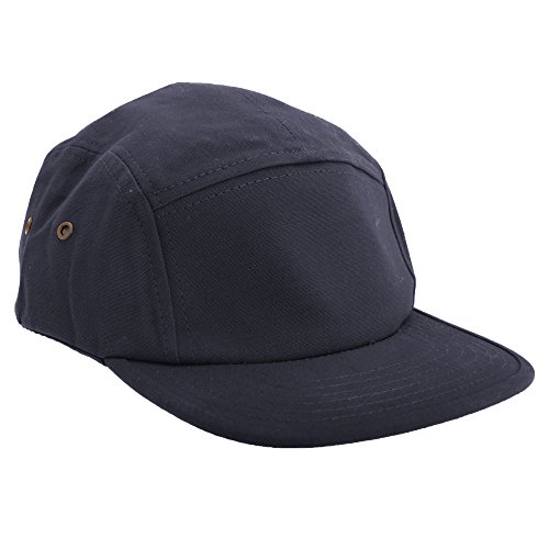 Beechfield - Gorra Plana de Lona 5 Paneles Modelo Classic - Verano/Playa (Talla Única) (Negro)
