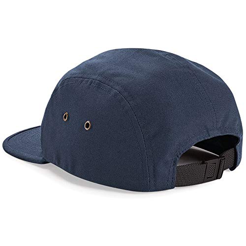 Beechfield - Gorra Plana de Lona 5 Paneles Modelo Classic - Verano/Playa (Talla Única) (Negro)