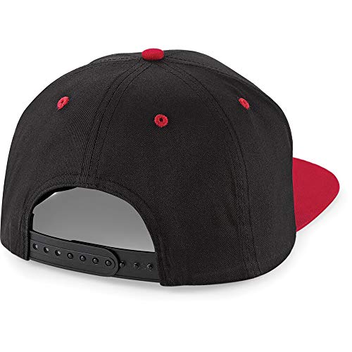 Beechfield - Gorra/Visera 2 Colores 5 Paneles Modelo Snapback Unisex Hombre/Mujer (Talla Única) (Negro/Azul Surf)