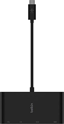 Belkin AVC005btBK - Adaptador Multimedia USB-C (hub USB-C con Puertos VGA, HDMI 4K, USB 3.0 y Ethernet, para MacBook, iPad Pro, Surface Pro, Chromebook y Otros)