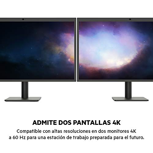 Belkin Base Dock Thunderbolt 3 estándar con Cable Thunderbolt 3 (Conector Dock Thunderbolt para Mac y Windows), Dos Pantallas 4K a 60 Hz, transferencias de 40 Gbps, Carga de Salida de 60 W