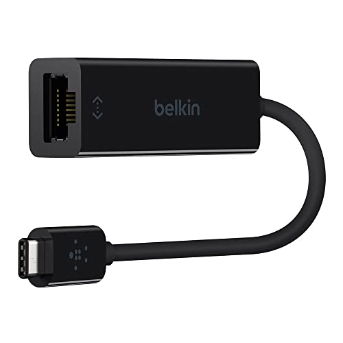 Belkin F2CU040btBLK - Adaptador de USB-C a Gigabit Ethernet, Color Negro (Compatible con iPad Pro)