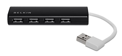 Belkin F4U042bt – Hub de Viaje Ultrafino con 4 Puertos USB 2.0, Negro