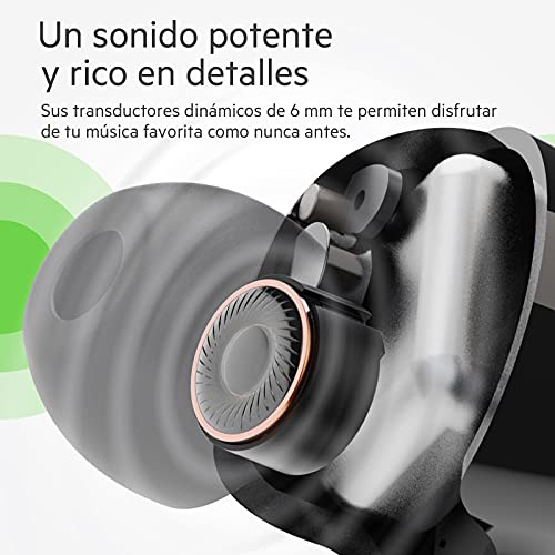 Belkin True Wireless SoundForm Rise - Auriculares con Bluetooth 5.2 y Carga inalámbrica, certificación IPX5 de Resistencia al Agua y el Sudor, Bajos potentes, Color Negro