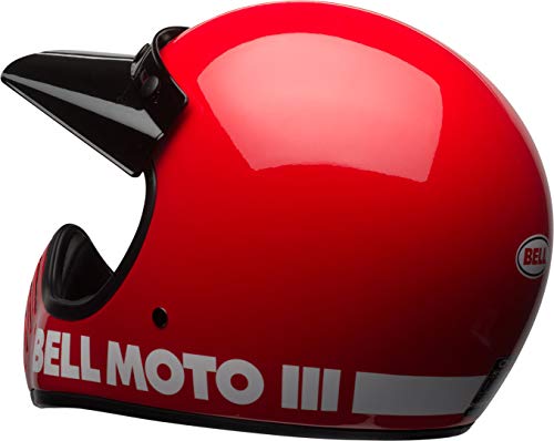 BELL Moto-3 Cascos, Hombre, Rojo clásico, XL