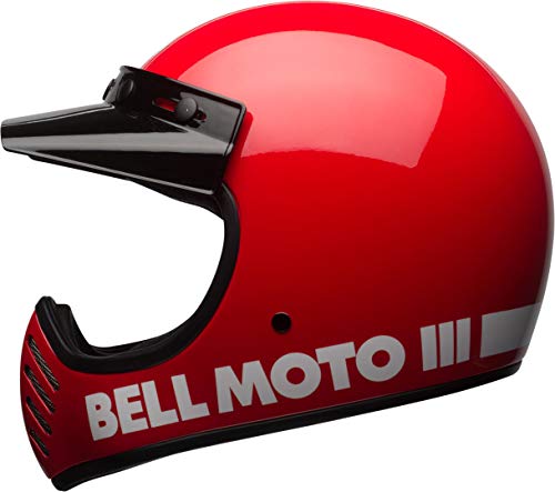 BELL Moto-3 Cascos, Hombre, Rojo clásico, XL