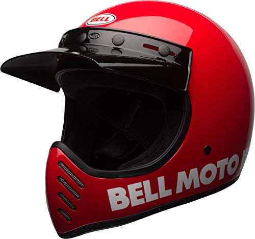 BELL Moto-3 Cascos, Hombre, Rojo clásico, XL