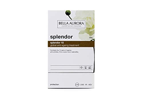 Bella Aurora Crema Facial de Día Hidratante Anti-Edad y Anti-Arrugas 50+ Años SPF 20, 50 ml | Efecto Lifting | Anti-Manchas | Splendor 10