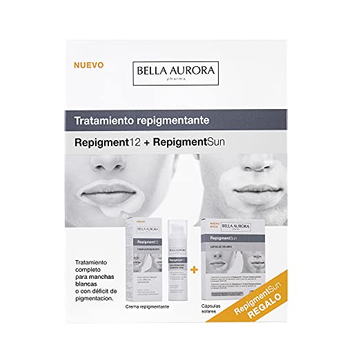 Bella Aurora Crema Repigmentante 75 ml + REGALO 30 Cápsulas Solares Repigment12 | Tratamiento Cosmético para Manchas Blancas Vitíligo | Crema Repigmentante de la Piel, Rostro y Cuerpo