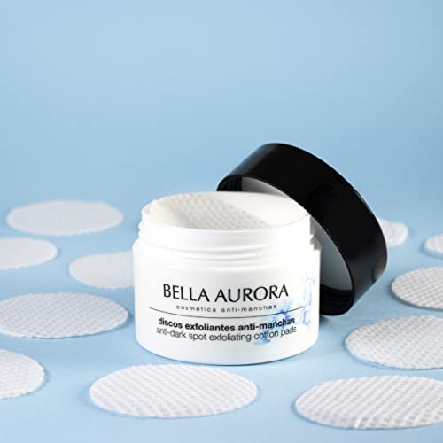 Bella Aurora Discos Faciales Exfoliantes Anti-Manchas | Elimina Impurezas | Estimula la Regeneración Celular | Aporta Luminosidad y Reduce Poros, Pack de 30 discos, 15 ml