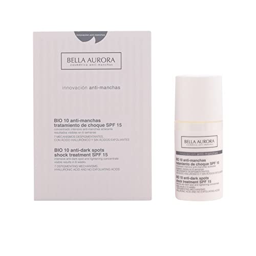 Bella Aurora Tratamiento Anti-Manchas Cara Piel Seca SPF 15, 30 ml | Despigmentante Facial | Crema Quita-manchas Cara | Bio 10