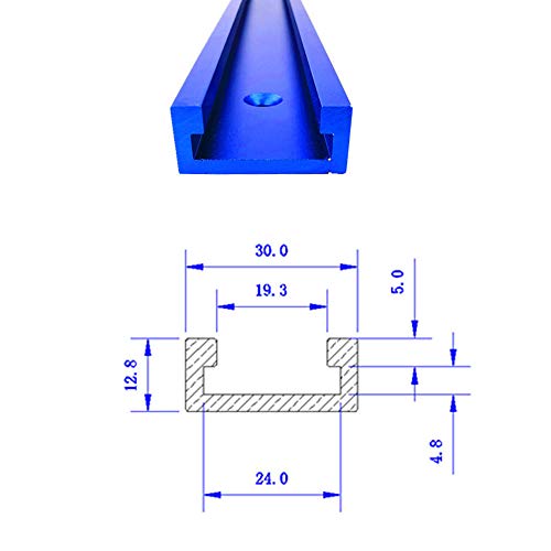 Belupai Blue 300-1200 mm ranura en T para sierra de mesa Router Table Woodworking Tool