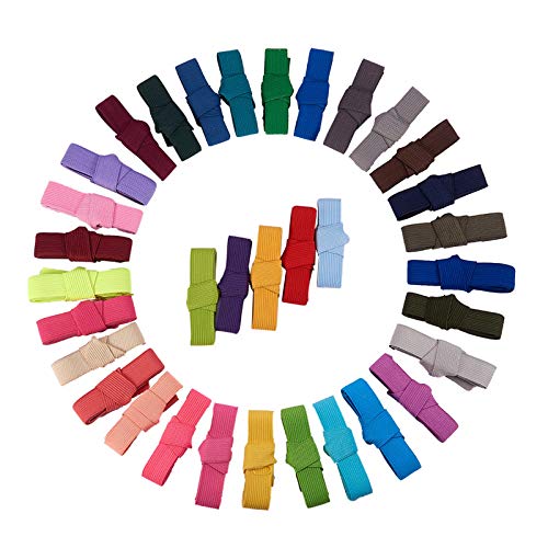 BENECREAT 34M (37 Yardas) Cinta Elastica Plegada Elastics Estiramiento Plegable FOE Elastics para Cintas para el Pelo Diademas - 34 Colores por 1M