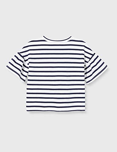 Benetton T-Shirt Camiseta de Tirantes, Azul (Bianco/BLU 903), 134 (Talla del Fabricante: Large) para Niñas