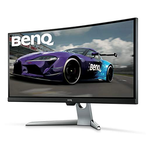 BenQ EX3501R - Monitor Curvo Gaming de 35" (Ultra WQHD 100 Hz HDR, 21:9, 3440 x 1440, Free-Sync, 1800R, HDMI, Display Port, USB-C), Negro, Plata