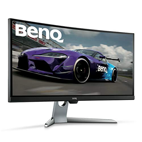 BenQ EX3501R - Monitor Curvo Gaming de 35" (Ultra WQHD 100 Hz HDR, 21:9, 3440 x 1440, Free-Sync, 1800R, HDMI, Display Port, USB-C), Negro, Plata