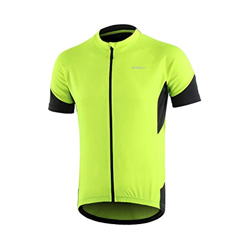 BERGRISAR Hombres Básicos Ciclismo Jerseys Manga Corta Bicicleta Bicicleta Camisa Bolsillos Cremallera, forro polar verde con licencia oficial de star wars silent one crew., Small